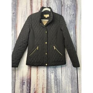 Womens Michael Kors Quilted Coat Black Size Large